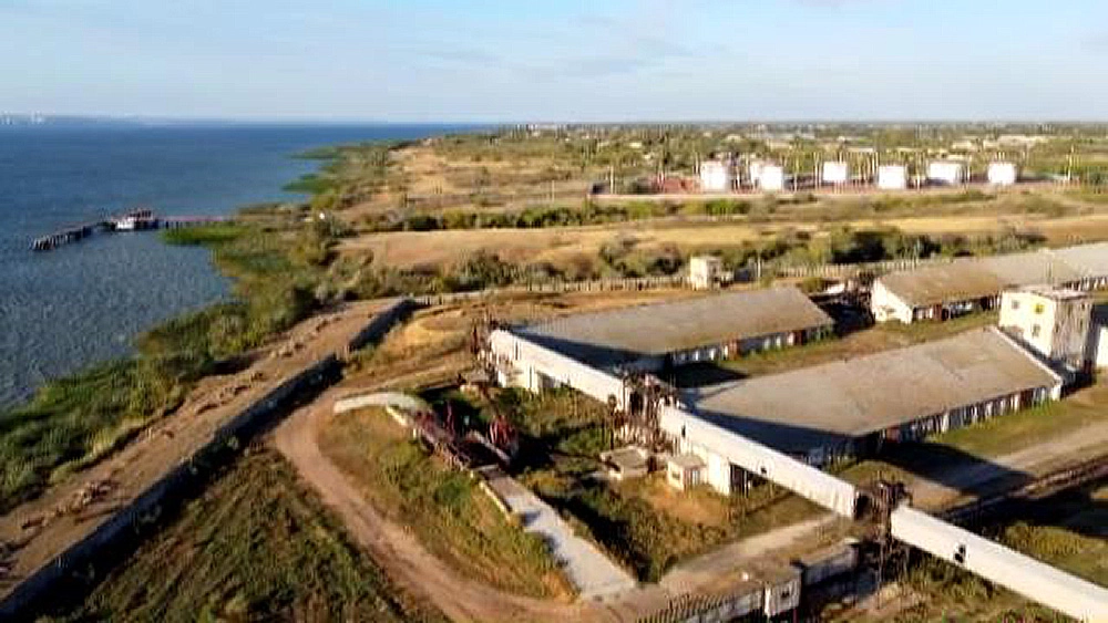 Grain receiving facility (elevator) in the Volgograd region, Russia