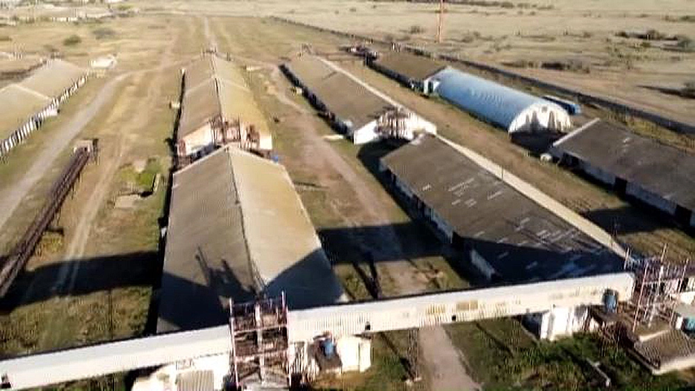 Grain receiving facility (elevator) in the Volgograd region, Russia