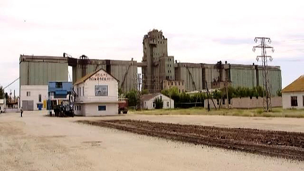 Grain receiving facility (elevator) in the Volgograd region, Russia