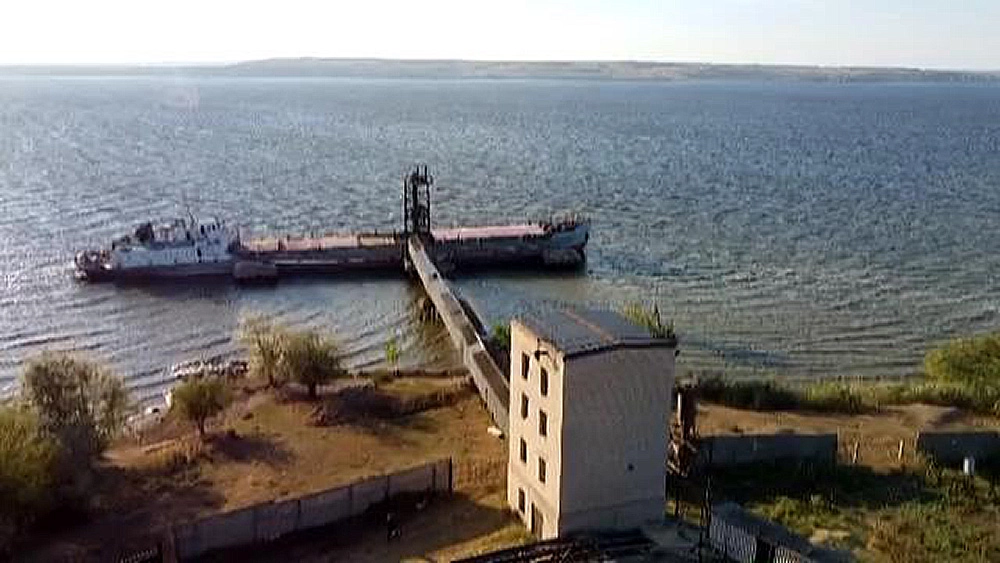 Grain receiving facility (elevator) in the Volgograd region, Russia