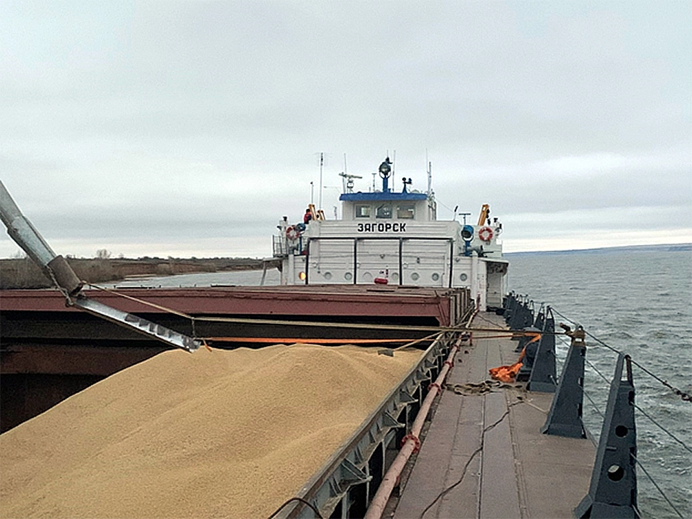 Grain receiving facility (elevator) in the Volgograd region, Russia