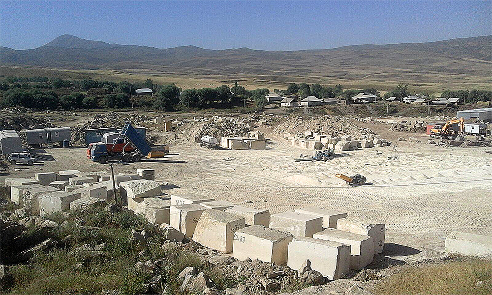 Travertine deposit in Kyrgyzstan