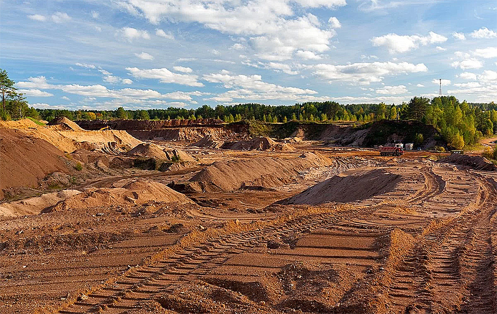 Sand and gravel quarry in the Yaroslavl region, Russia