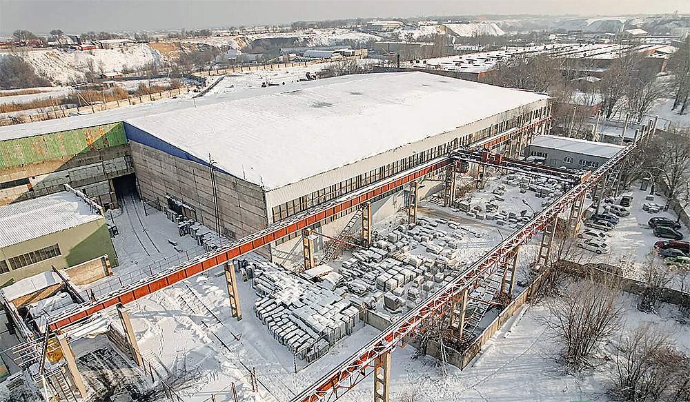 Factory of granite products in Kazakhstan