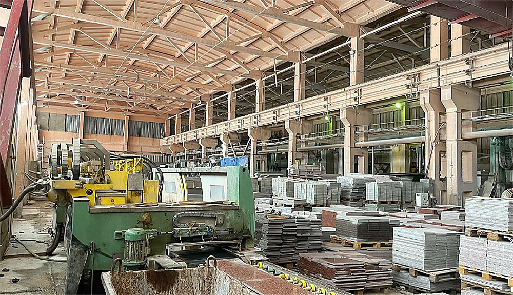 Factory of granite products in Kazakhstan