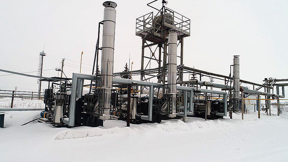 Oil sludge processing plant in Tatarstan, Russia