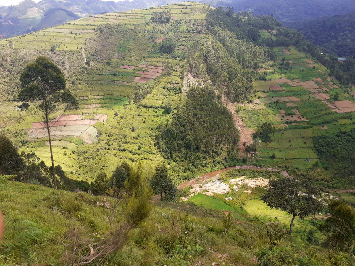 Boundary of the project area in the area of the Ruhesanienda River