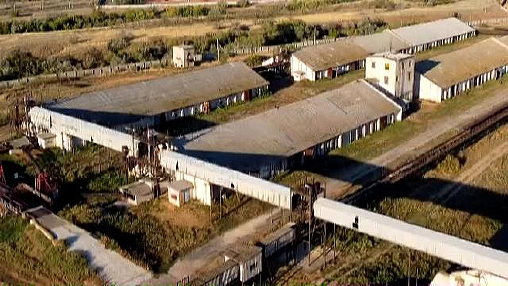 Grain receiving facility (elevator) in the Volgograd region, Russia