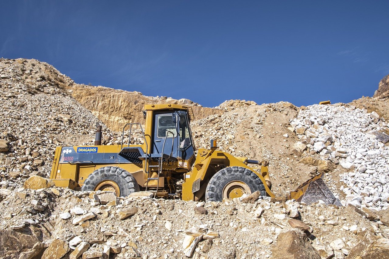 Crushed stone quarry in Krasnoyarsk region, Russia