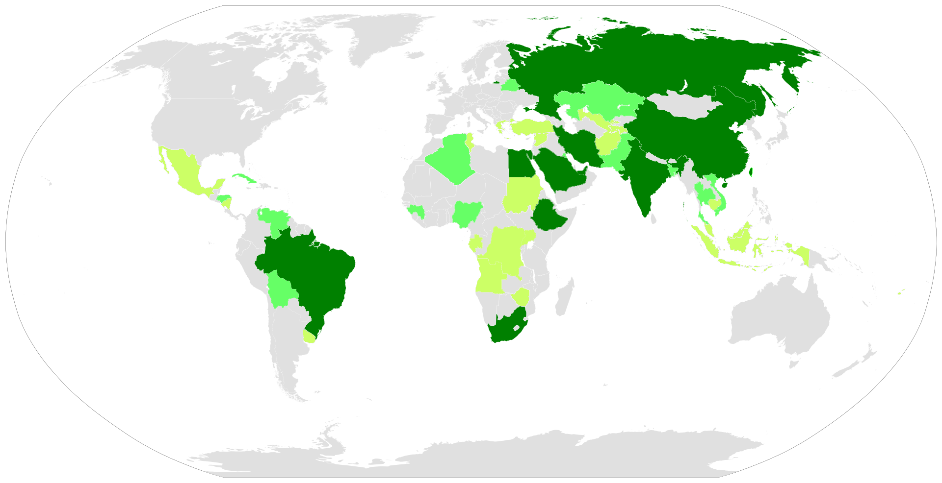 BRICS map as of January 1, 2024.